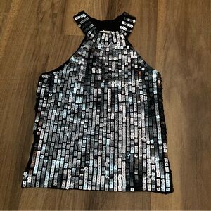 VTG 90s Y2K Charlotte Russe Sequin Halter Top Party Sz Small